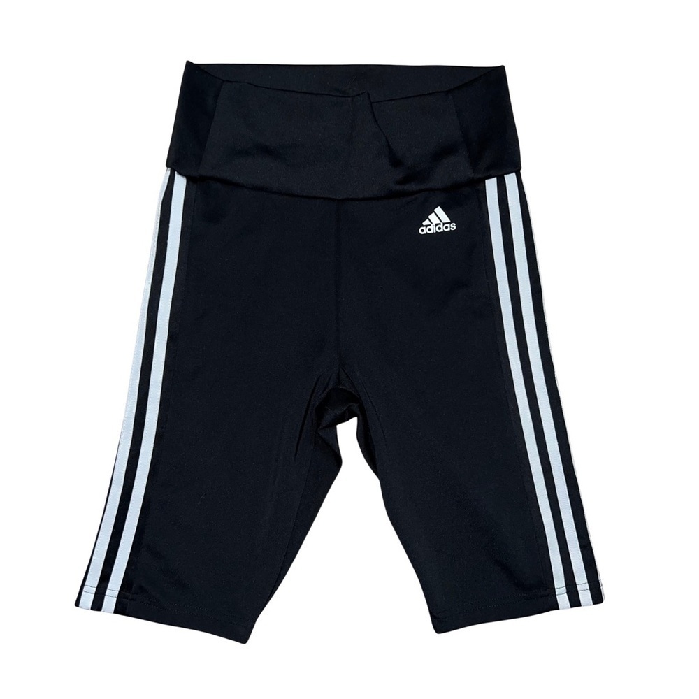 Adidas Aeroready Women’s Black Biker Shorts Classic Three Stripe Size Small